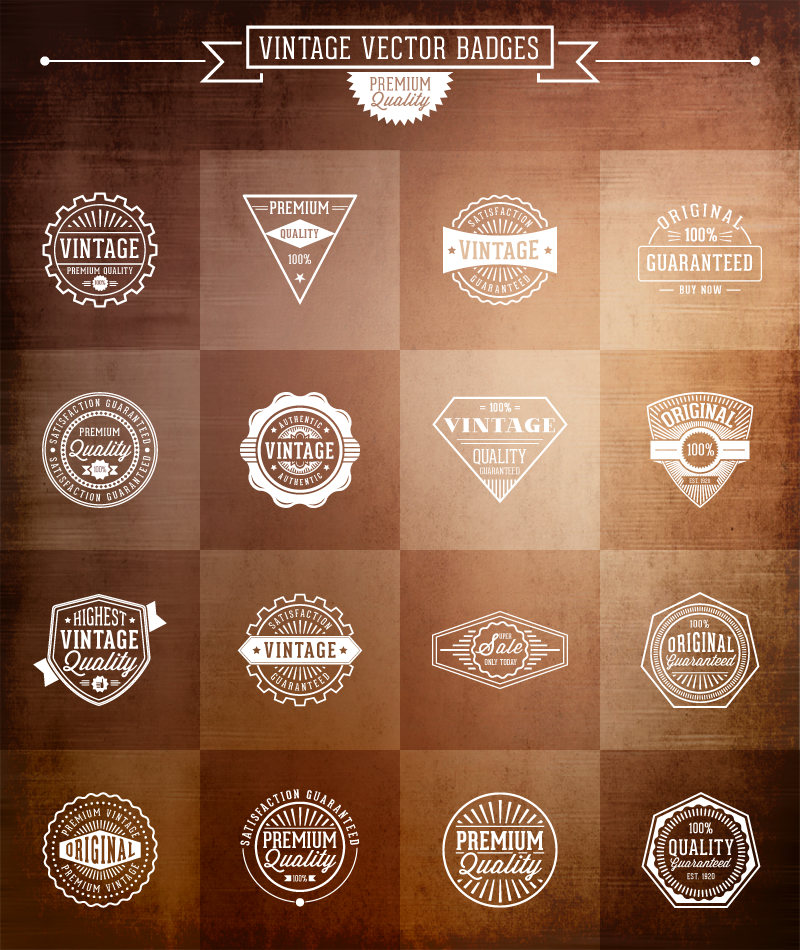 Vintage Vector Badges for FREE