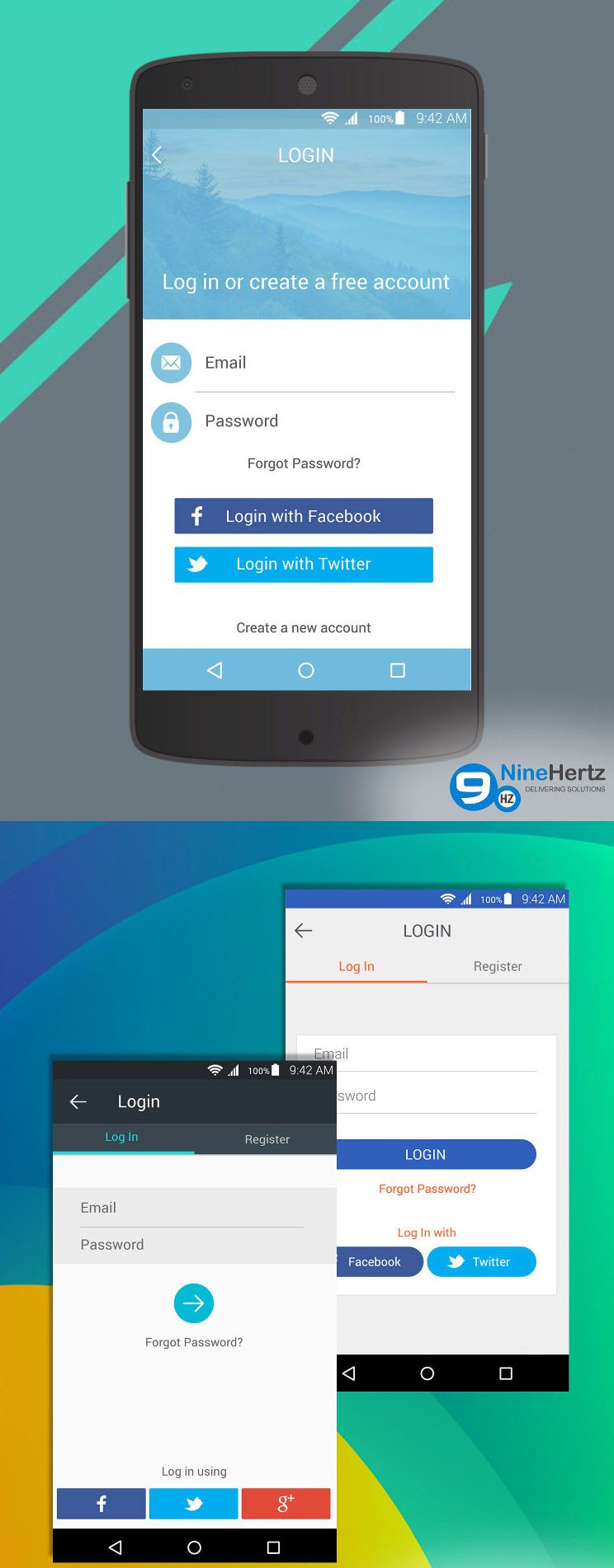 Login Screen UI Designs for Android Lollipop