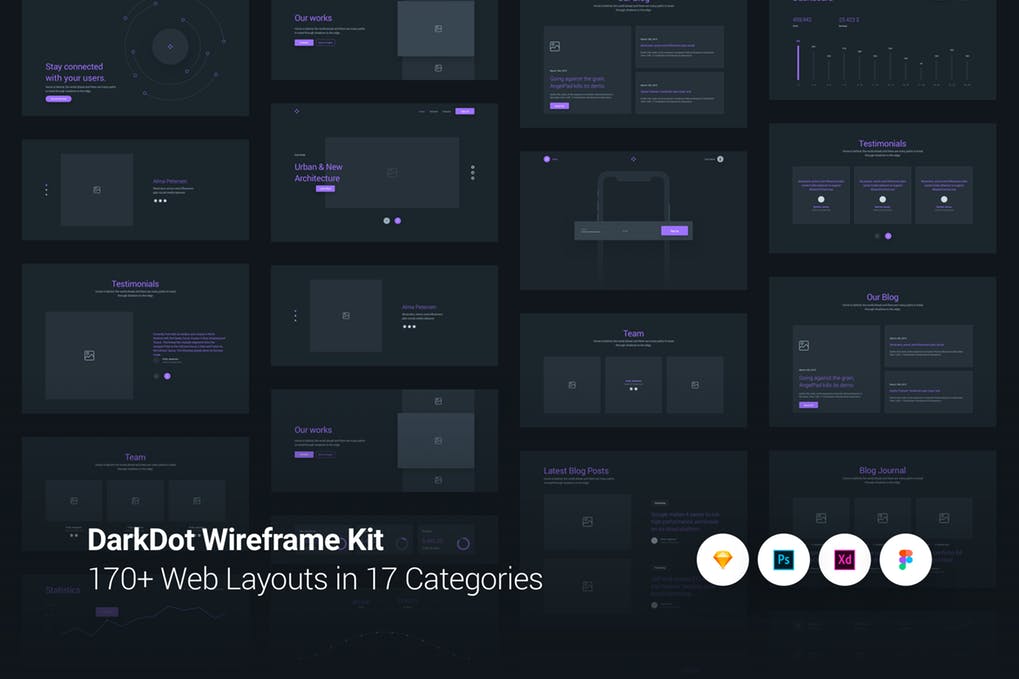 DarkDot - Wireframe UI Kit